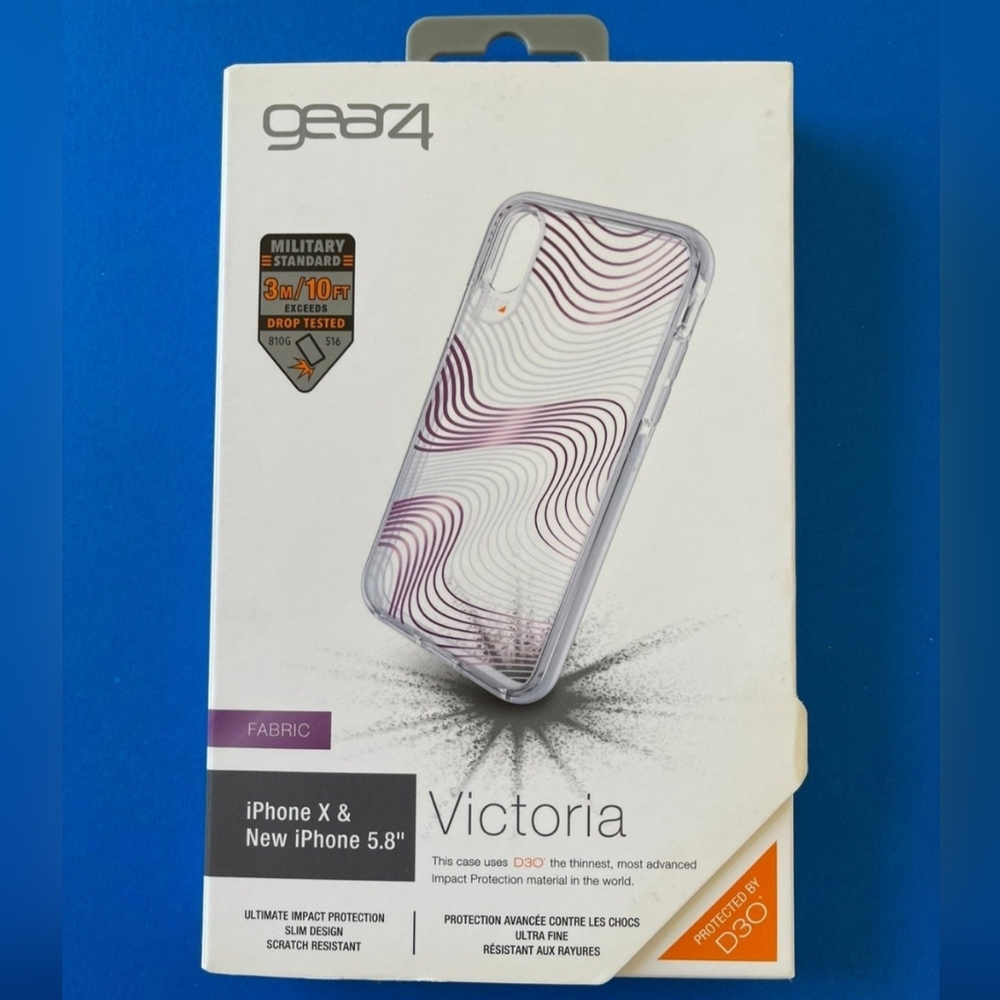 iPhone X/XS - ZAGG Gear4 Victoria Case (CLEAR / PURPLE)